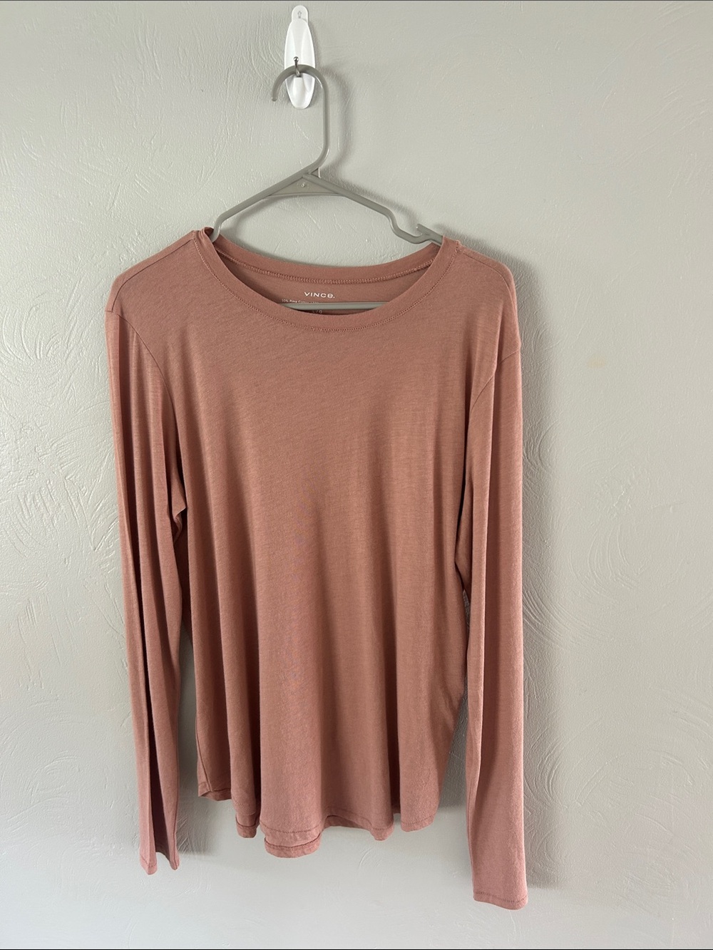 VINCE Pima Cotton Modal Long Sleeve Top